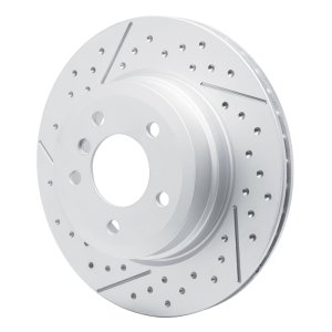 BMW 135IS Brake Rotor (1) - Rear - R1 Concepts - GeoSPEC Coated Rotor - Dimpled and Slotted - 2013